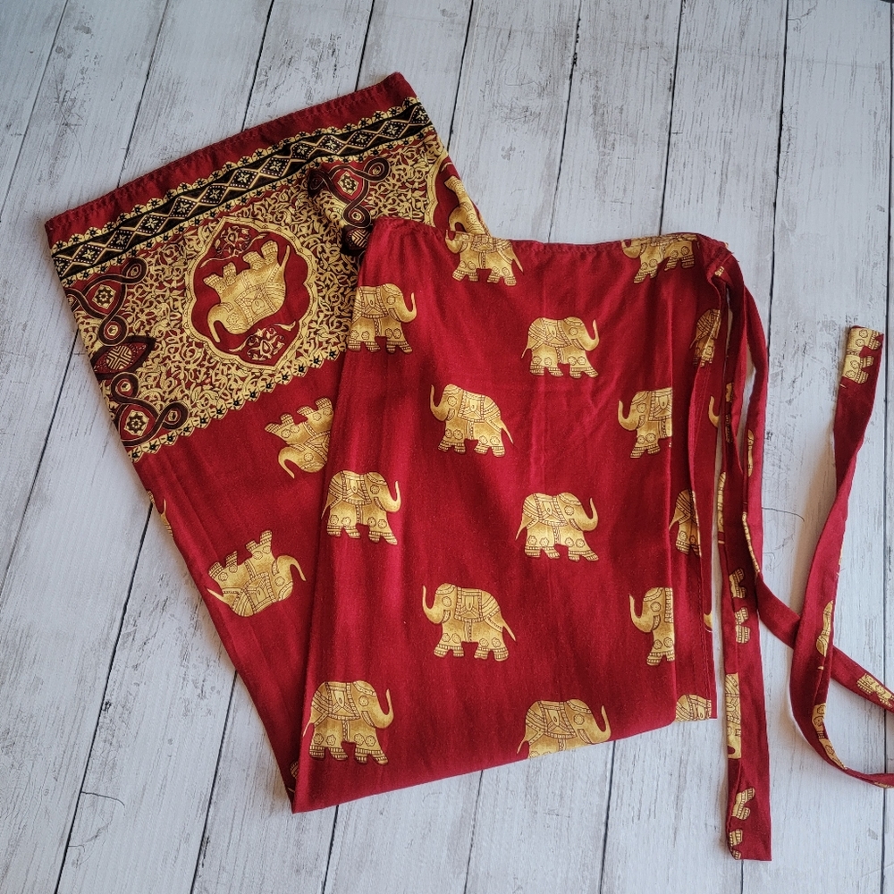 Mamu Elephant Print Wrap Skirt Sarong